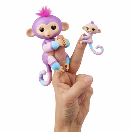 Интерактивная фигурка Fingerlings Обезьянка Вайлет с малышкой Хопи WowWee Fingerlings Baby Monkey & Mini BFFs - Violet & Hope