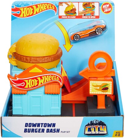 Игровой набор Хот Вилс Приключения в бургерной Hot Wheels Downtown Burger Dash изображение 5