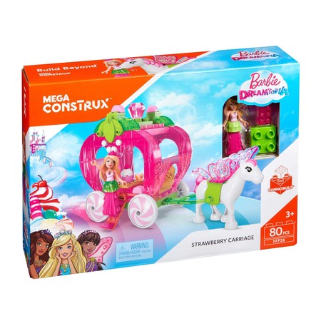 Конструктор Принцесса Барби Клубничная карета Мега Блокс Mega Construx Barbie Dreamtopia Stawberry Carriage & Princess Barbie