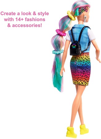 Игровой набор Барби Радужный леопард Barbie Leopard Rainbow Hair Doll  изображение 2