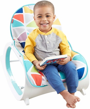 Шезлонг-кресло-качалка с вибрацией Fisher-Price Infant-to-Toddler Rocker, Teal DTG99 изображение 2