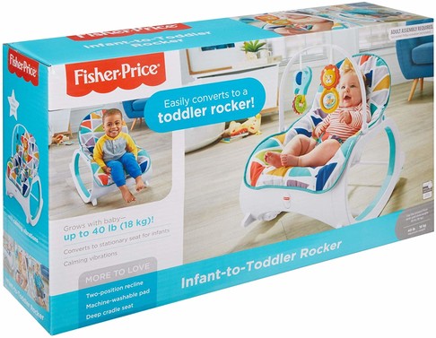 Шезлонг-кресло-качалка с вибрацией Fisher-Price Infant-to-Toddler Rocker, Teal DTG99 изображение 3