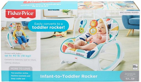 Шезлонг-кресло-качалка с вибрацией Fisher-Price Infant-to-Toddler Rocker, Teal DTG99 изображение 5