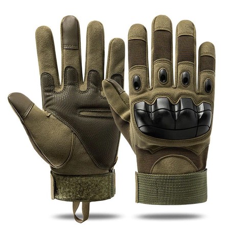 Тактические перчатки армейские военные полнопалые зеленые размер M Тактичні рукавиці військові