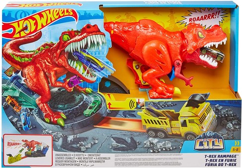 Трек Хот Вилс Голодный динозавр Hot Wheels City T-Rex Rampage GFH88 изображение 4