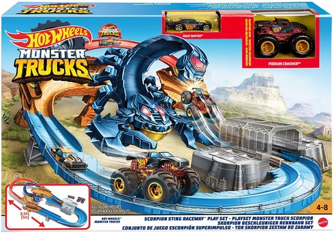 Трек Хот Вилс Жало Скорпиона Hot Wheels Monster Trucks Scorpion Playset изображение 5