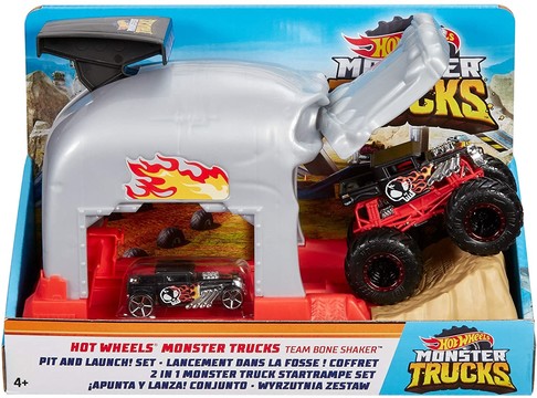 Трек Хот Вилс Пусковой гараж Костяной шейкер Hot Wheels Monster Truck Pit & Launch Play Sets GKY02 изображение 2