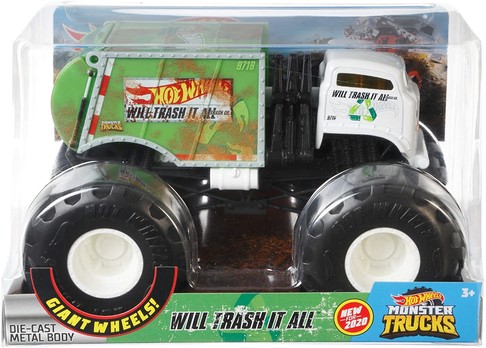 Джип-внедорожник Мусоровоз Хот Вилс Hot Wheels Monster Trucks Will Trash It All изображение 3